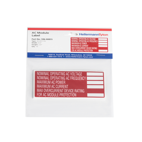 Product image for TYN 596-00855 RATING AC 10/PK AC201