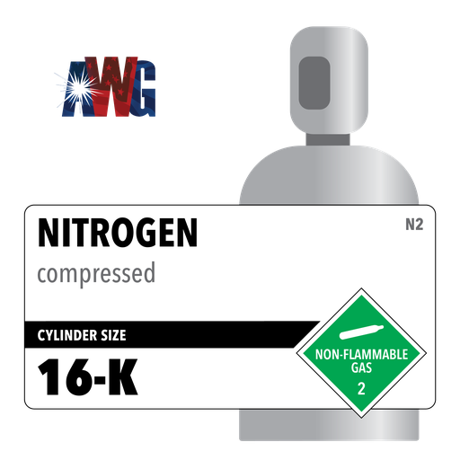 Nitrogen, 16-K, Industrial, 99%, 200 cf, High Pressure Steel (HPS), (C) - CGA 580