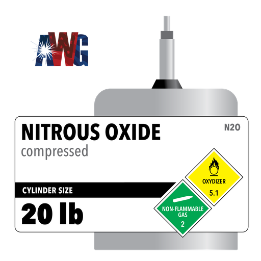 Compressed Nitrous Oxide, Medical USP, 20 lb, CGA 910 Post Valve