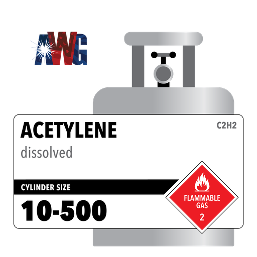 Acetylene, 2.6, UHP, Ethelene Free, Cradle of 10-500 cf Low Pressure Steel Cylinders, CGA 510 Valve
