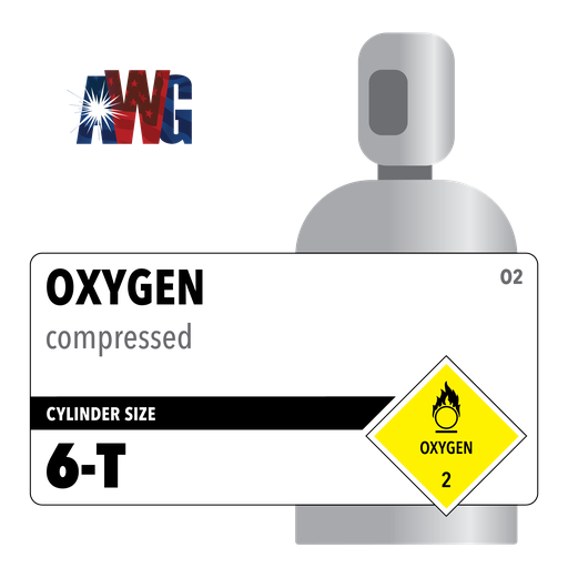 Compressed Oxygen, High Purity, 4.3, 2022 cf, Cradle of 6-T High Pressure Steel Cylinders, CGA 540 Valve