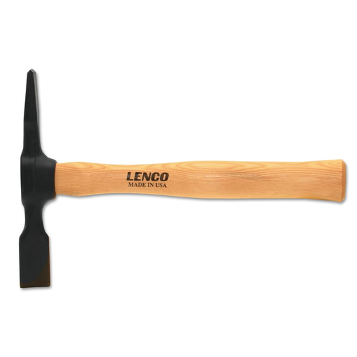 Lenco 09090 11.5" Hickory Wood Handle Chipping Hammer, 19 oz Head, Chisel and Cross Chisel
