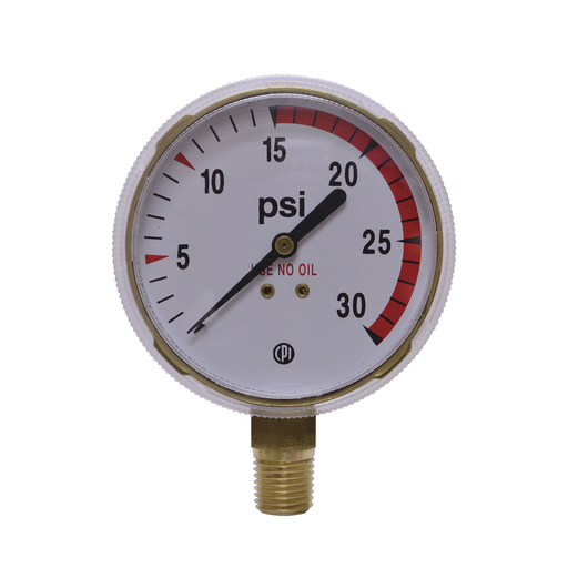 Gauge 2.5" BM 30PSI Brs Rd Ln