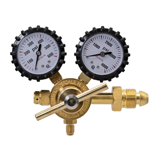 RHP400 Nitrogen Regulator, Delivery Pressure 0-400 PSI, CGA580 Inlet Connection, 1/4 Inch Male Flare Outlet Connection and Easy To Read 2 Inch Gauges with Protective Rubber Boots