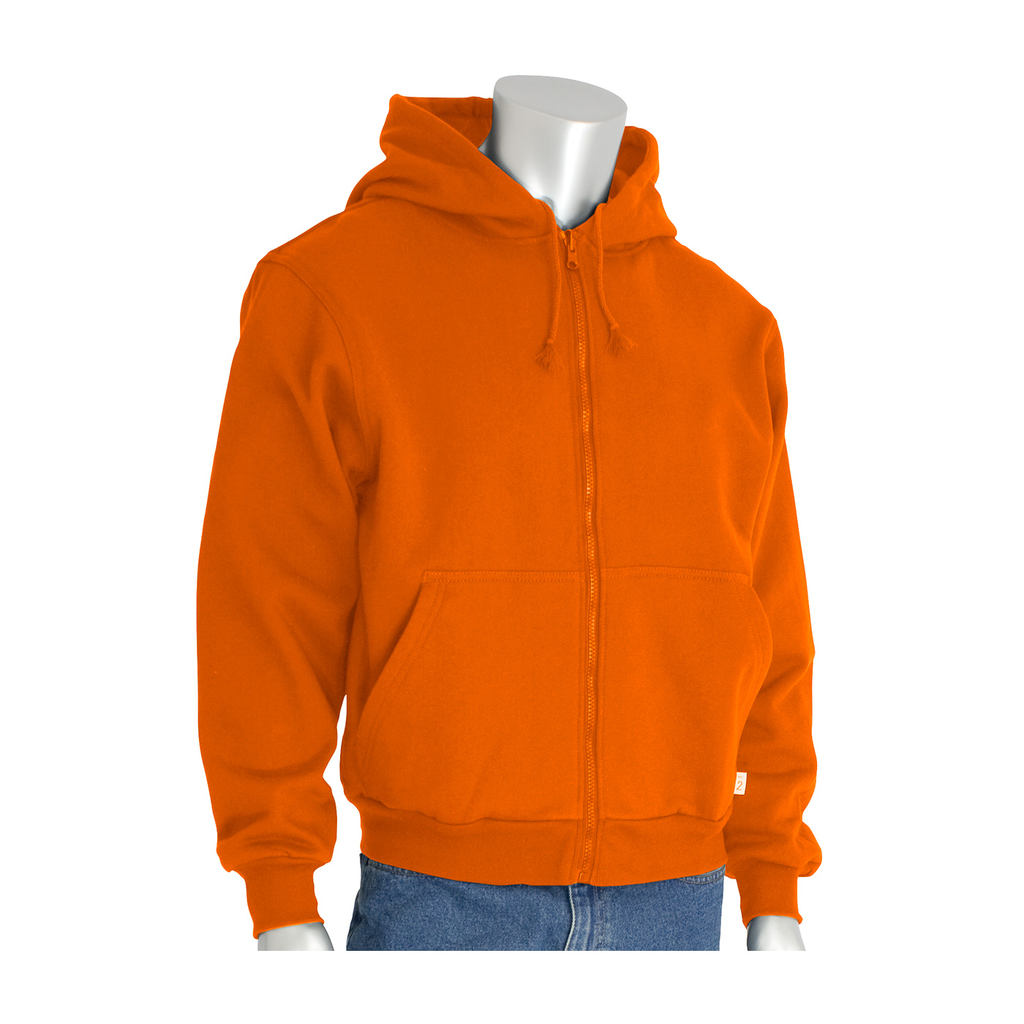Product image for PIP 385-FRZH-OR/2X AR/FR HOODED SWEATSHIRT, 20 CAL, 12 OZ. COTTON FLC, ZIP-FRONT, OR LIKELY SUBJECT TO TAX