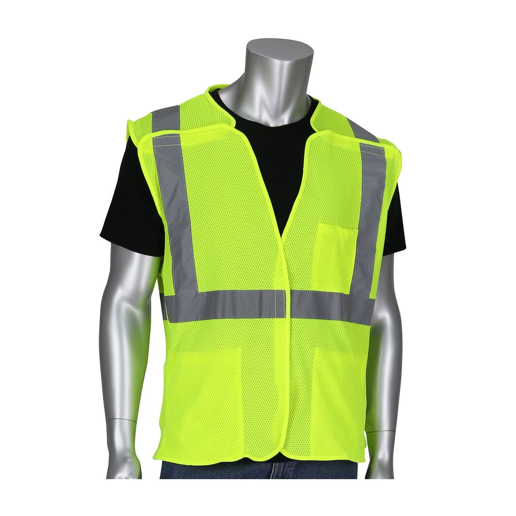 Product image for PIP 302-5PMVLY-M CLASS 2 MESH BREAKAWAY VEST, 3 PKTS H&L CLOSURE, 2IN. TAPE, LY LIKELY SUBJECT TO TAX