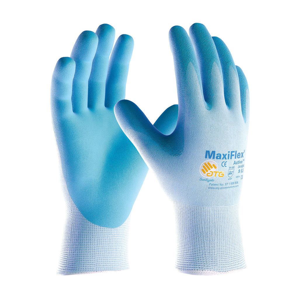 Product image for PIP 34-824/M Seamless Knit Nylon / Lycra Glove w/ Ultra Lightweight Nitrile Coated MicroFoam Grip on Palm Fingers - Medium