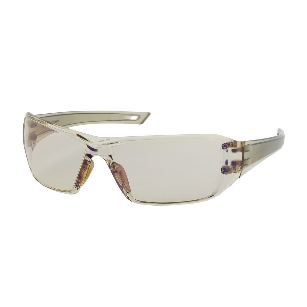 Product image for PIP 250-46-0226 Rimless Safety Glasses w/ Clear Temple, I/O Blue Lens and Anti-Scratch / Anti-Fog Coating