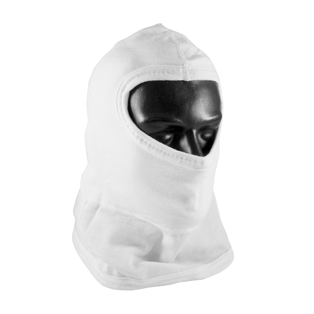 Product image for PIP 202-112 100% NOMEX HOOD W/ BIB, FULL FACE COVERAGE, DOUBLE LAYER, WHITE, OSFM LIKELY SUBJECT TO TAX