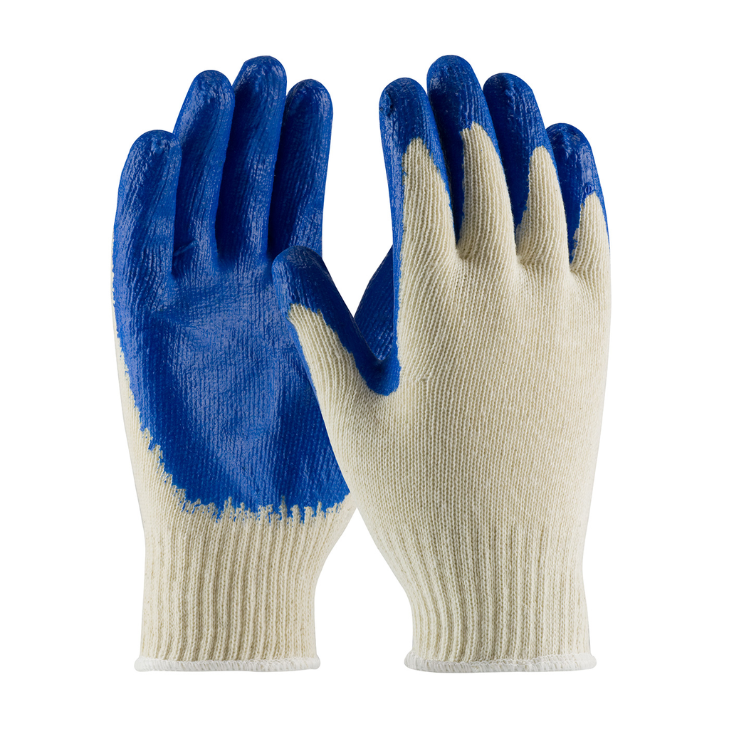 Product image for PIP 39-C122/XL Extra Large Blue Latex Smooth Palm and Fingertip Coated Knit Protective Gloves