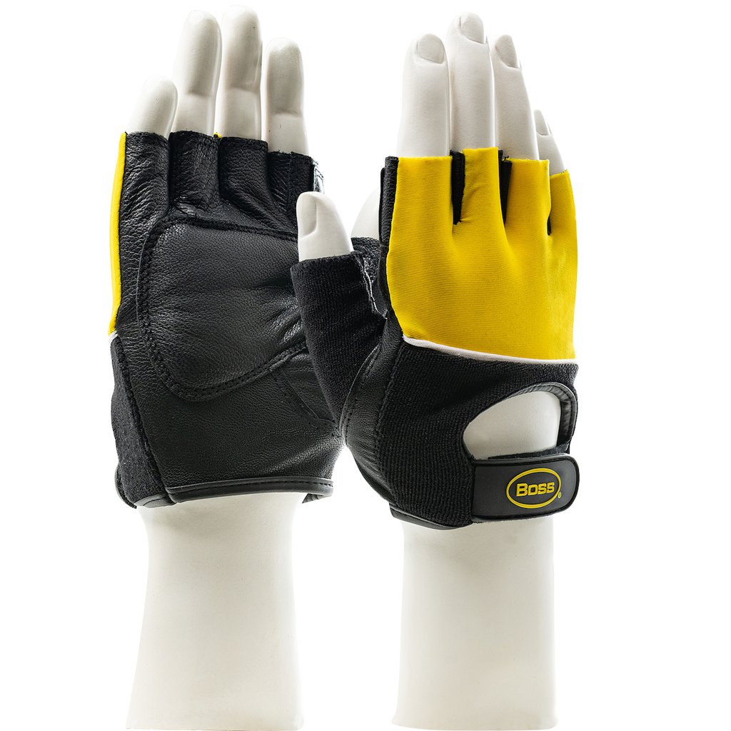 Product image for PIP 122-AV70/L LIFTING GLOVES W/REINFORCED PADDED LEATHER PALM, COTTON TERRY BACK LIKELY SUBJECT TO TAX