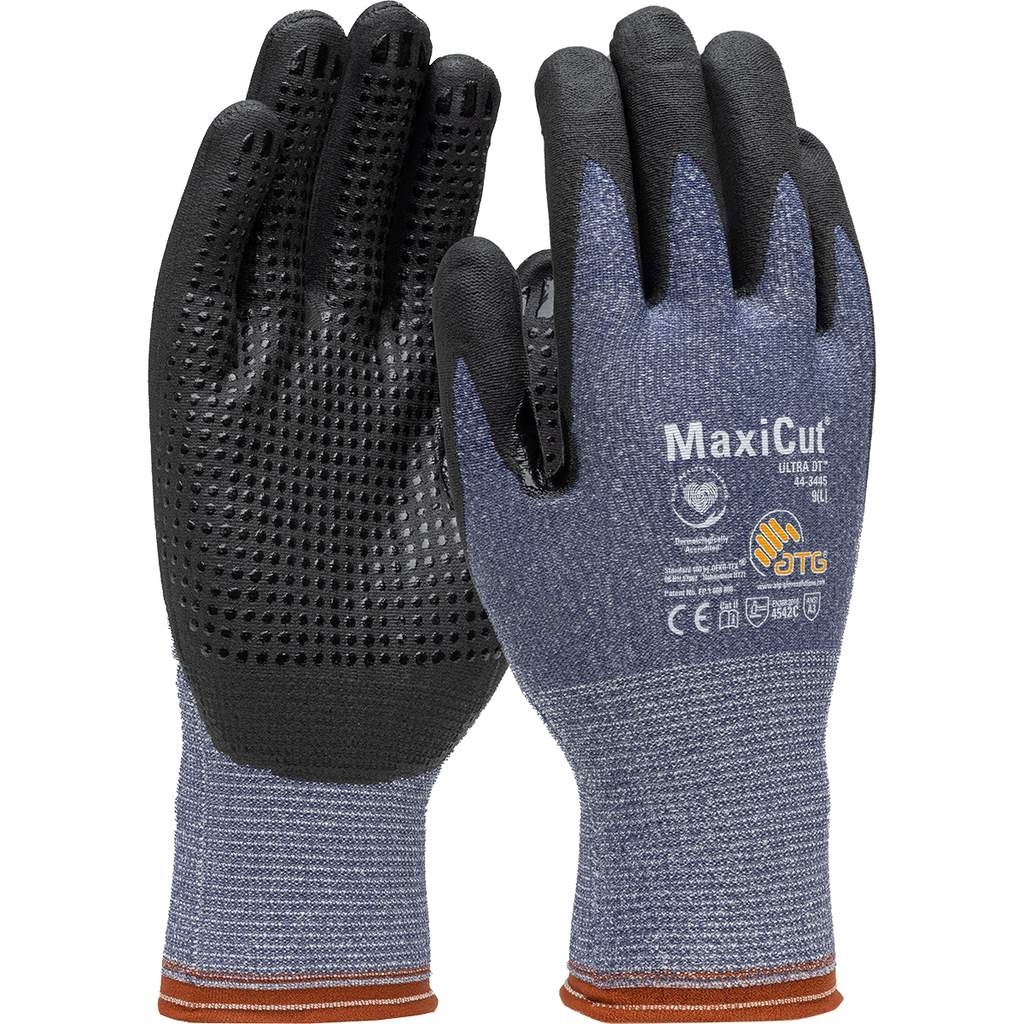 Mayer-DDS-Seamless Knit Engineered Yarn Glove with Premium Nitrile Coated MicroFoam Grip on Palm & Fingers - Micro Dot Palm, Blue, L-1