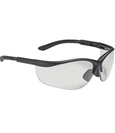 Product image for PIP 250-21-0420 Semi-Rimless Safety Glasses w/ Black Frame, Clear Lens and Anti-Scratch / Anti-Fog Coating
