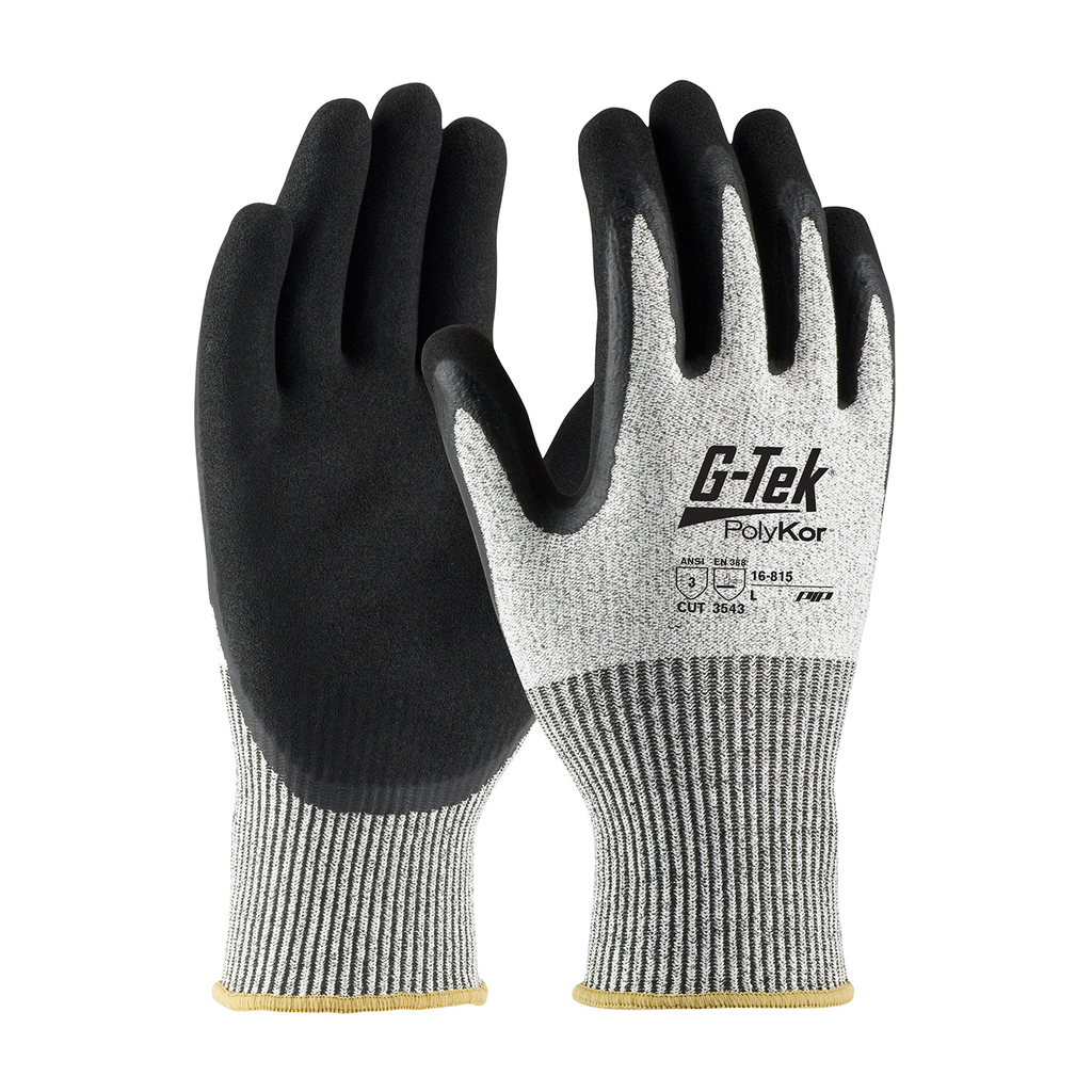 Product image for PIP 16-815/XL G-TEK POLYKOR, S&P 13G SHELL, DD BLACK LATEX MICROSURFACE GRIP, A3 LIKELY SUBJECT TO TAX