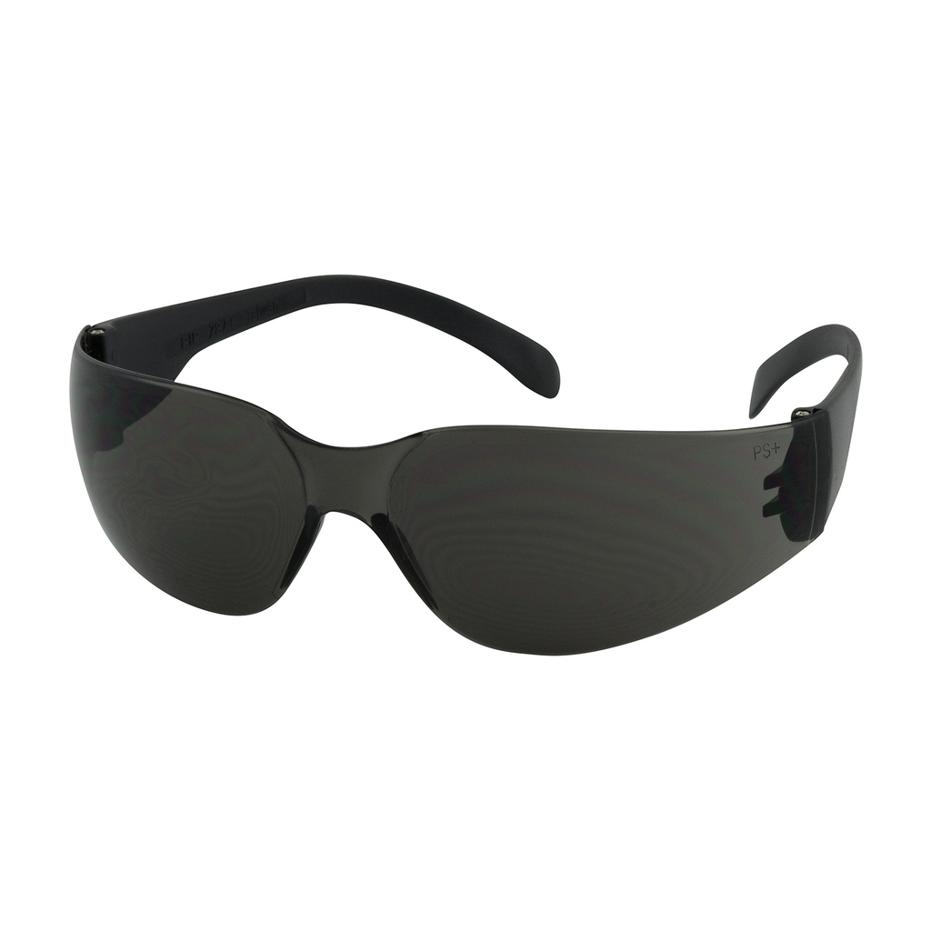 Product image for PIP 250-00-0001 Rimless Safety Glasses w/ Black Temple, Gray Lens and Anti-Scratch Coating