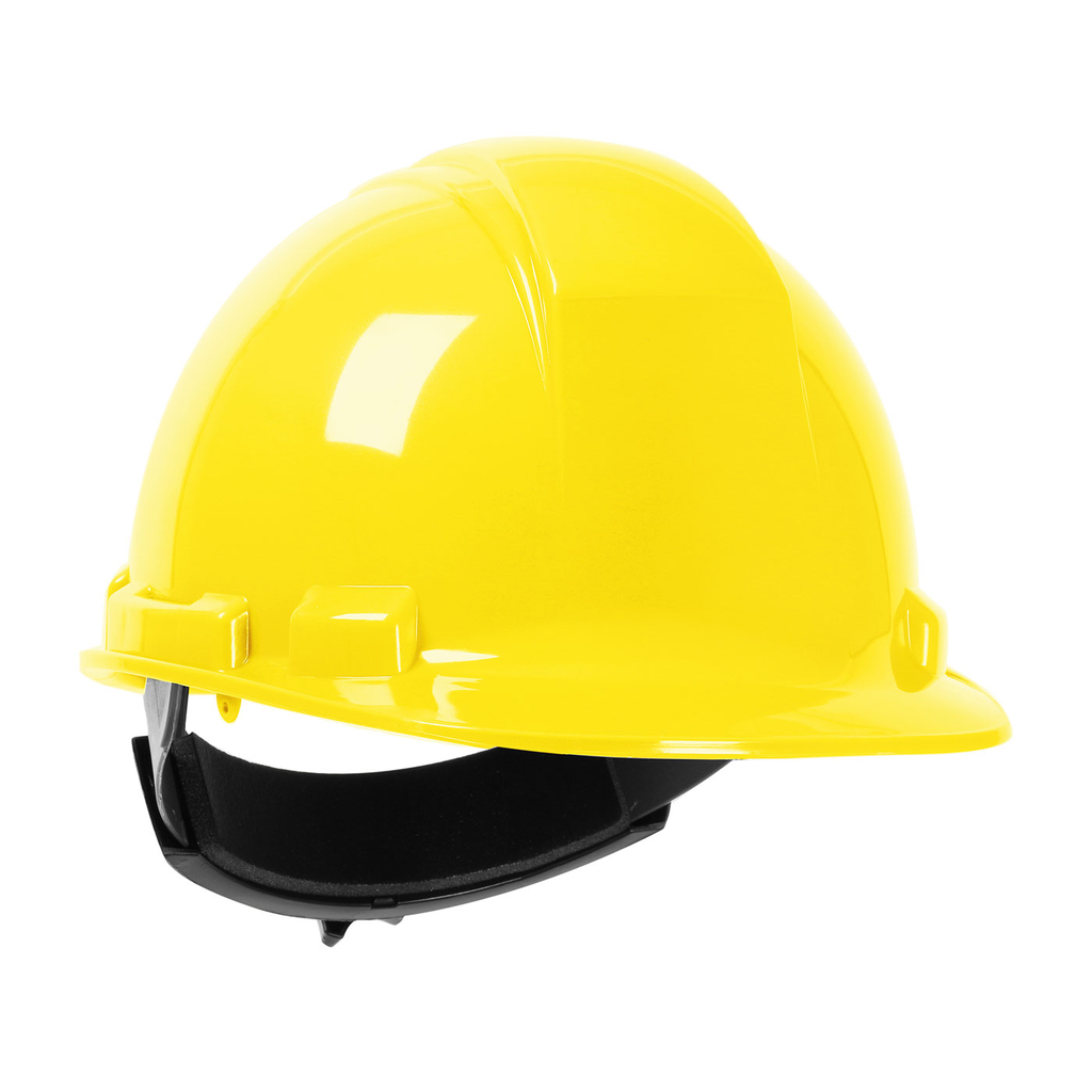 Product image for PIP 280-HP241R-02 CAP HARD HAT YELLOW W/HDPE SHELL 4 POINT SUSP & WHEEL RATCHET ADJUST