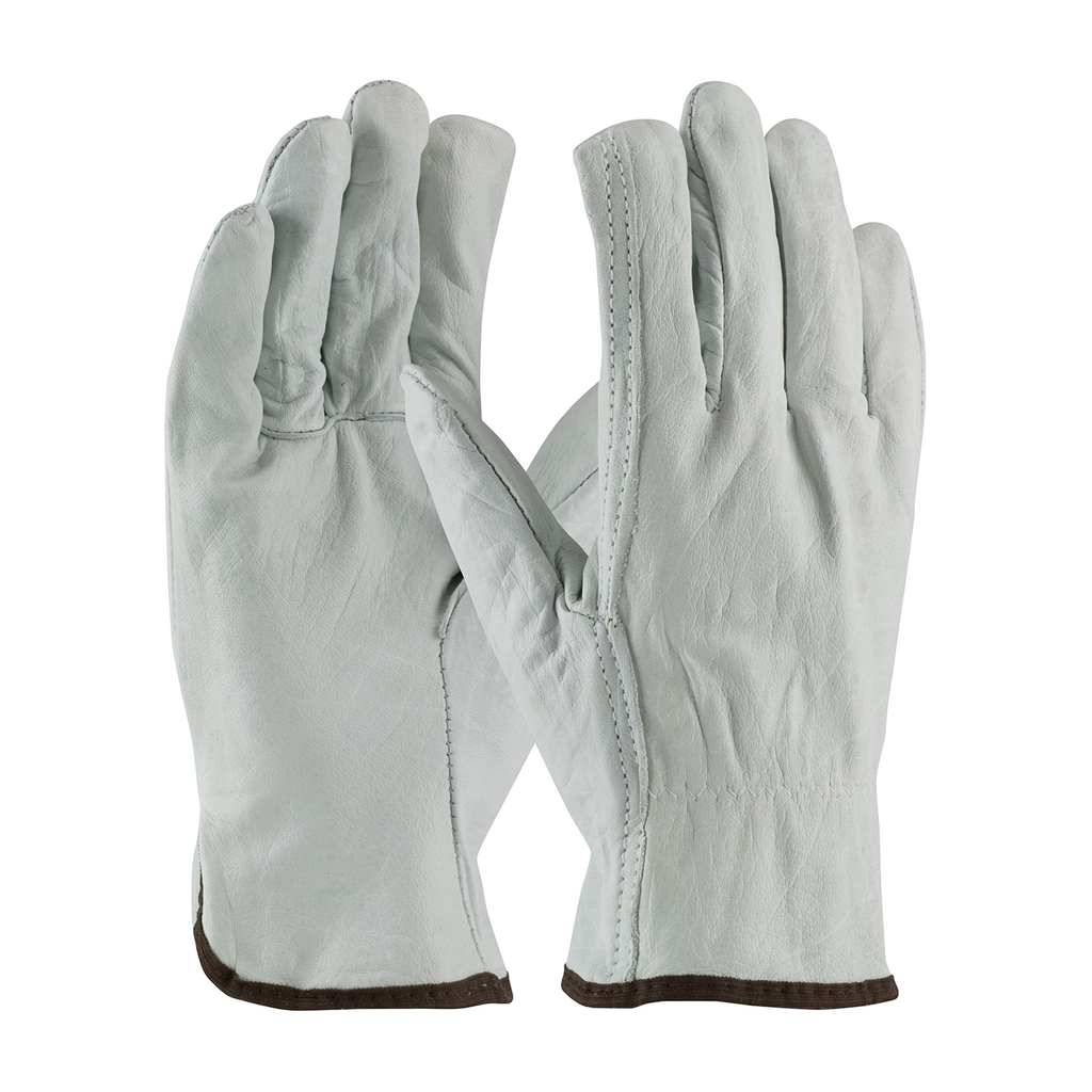 Product image for PIP 68-105/L Large Top Grain Cowhide Leather Driver Straight Thumb Slip-On Cuff Protective Gloves