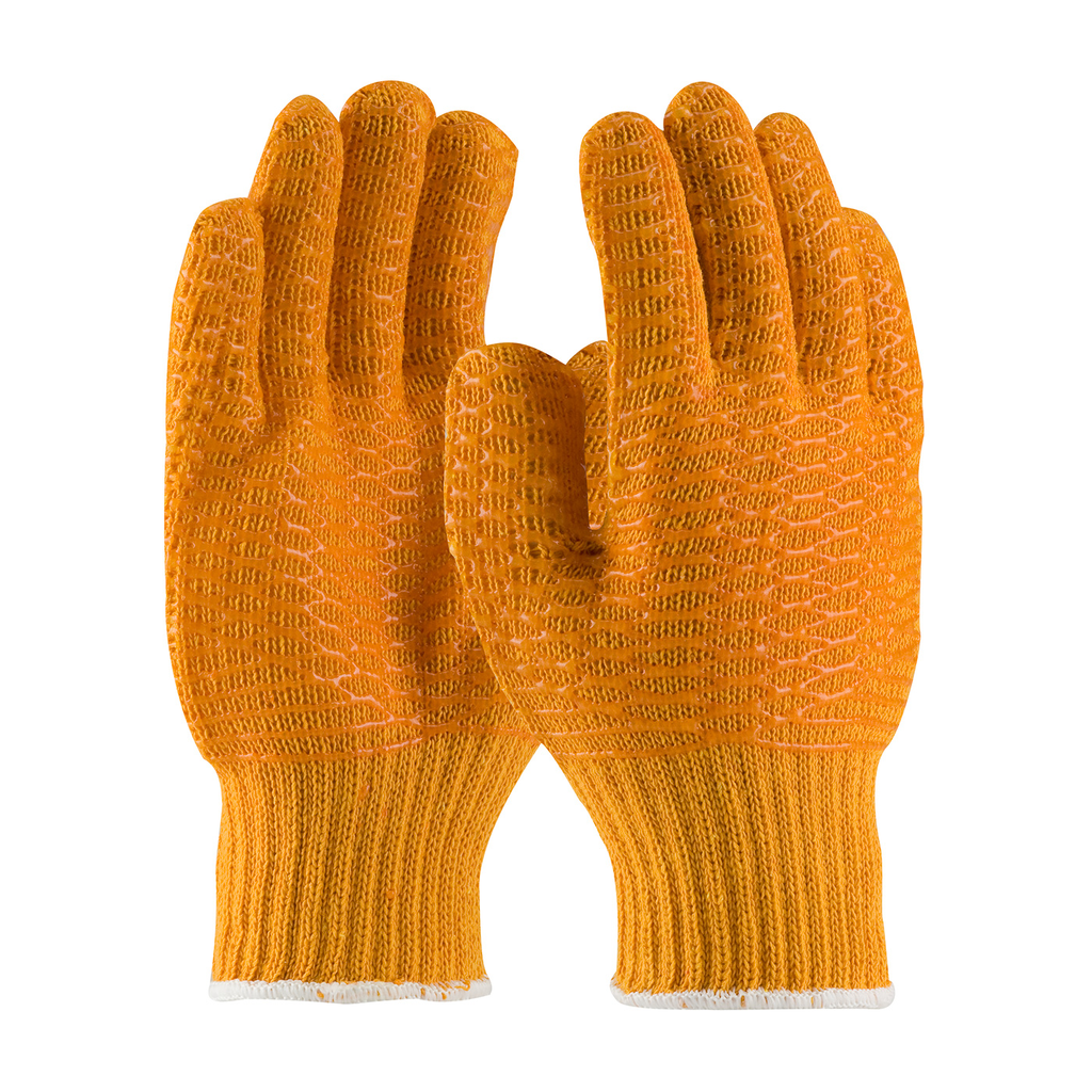 Product image for PIP 39-3013/L Seamless Knit Polyester Glove w/ Double-sided PVC Honeycomb Criss-Cross Grip - Large