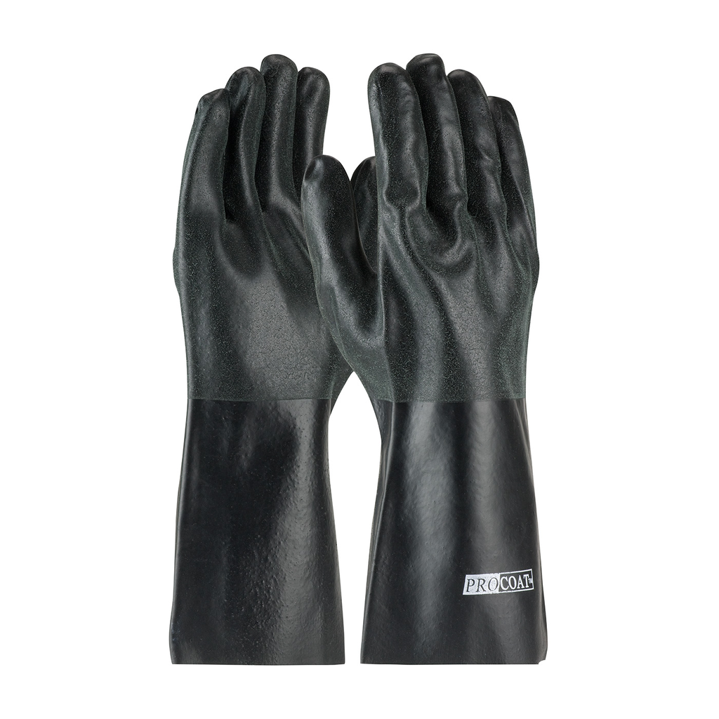 Product image for PIP 58-8140DD PVC Dipped Glove w/ Interlock Liner and Sandy Finish - 14"
