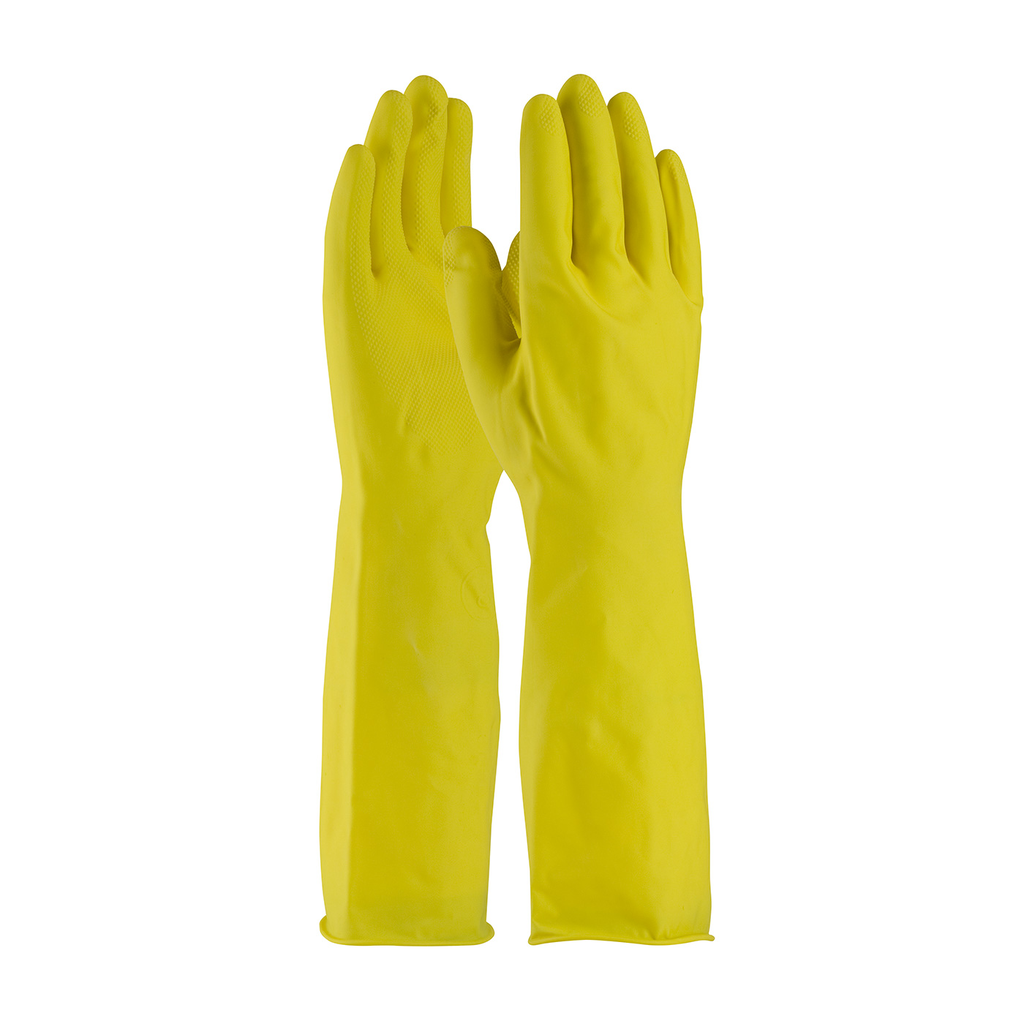 Product image for PIP 48-L2125Y/M ASSURANCE UNSUPPORTED LATEX, 18 MIL YELLOW, FLOCKED, DIAMOND GRIP, 15&QUOT;L LIKELY SUBJECT TO TAX
