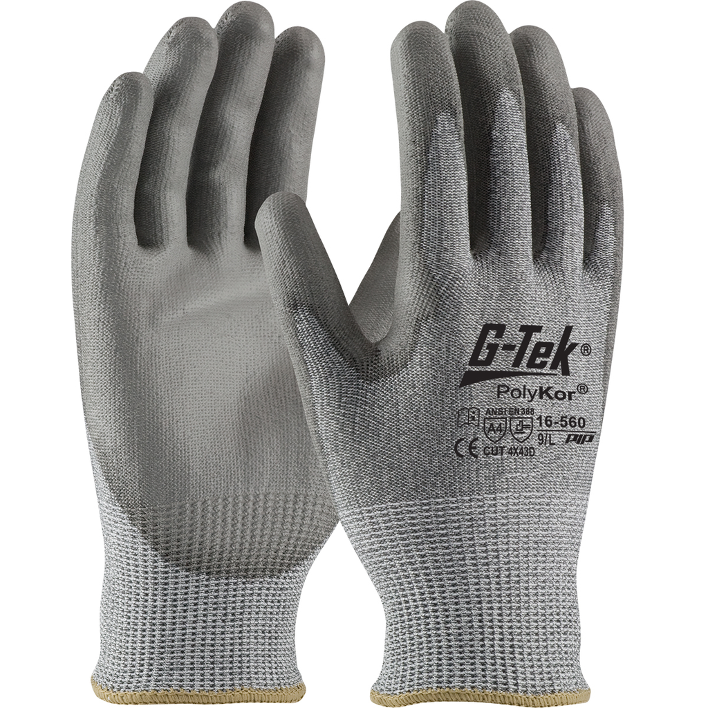 Product image for PIP 16-560/XXL Seamless Knit PolyKor® Blended Glove w/ Polyurethane Coated Smooth Grip on Palm Fingers - XXLarge