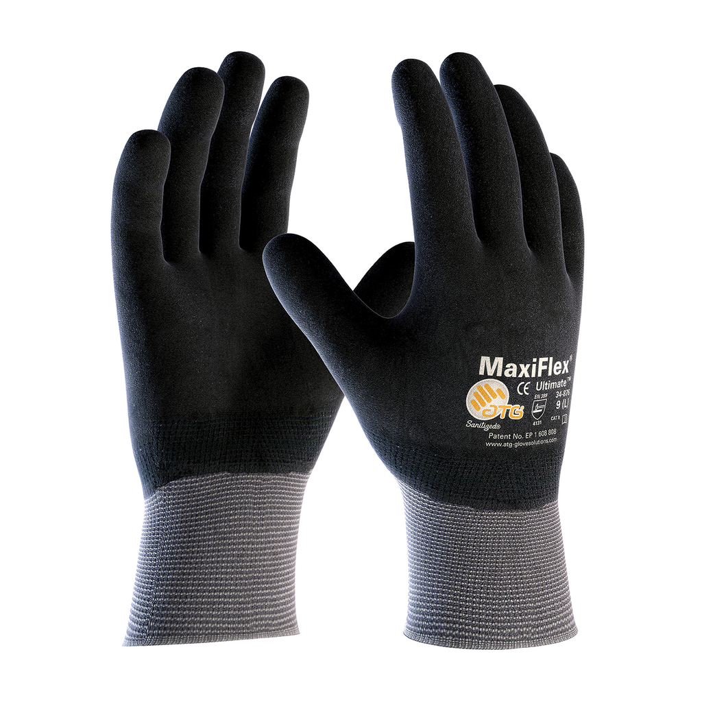 Product image for PIP 34-876/S Seamless Knit Nylon / Lycra Glove w/ Nitrile Coated MicroFoam Grip on Full Hand - Small