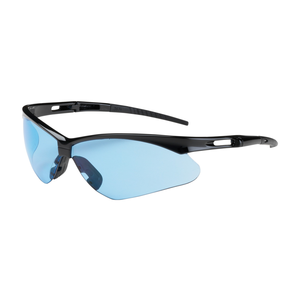 Product image for PIP 250-AN-10113 Black Frame Light Blue Lens Anti-Scratch Coated Universal Safety Glasses
