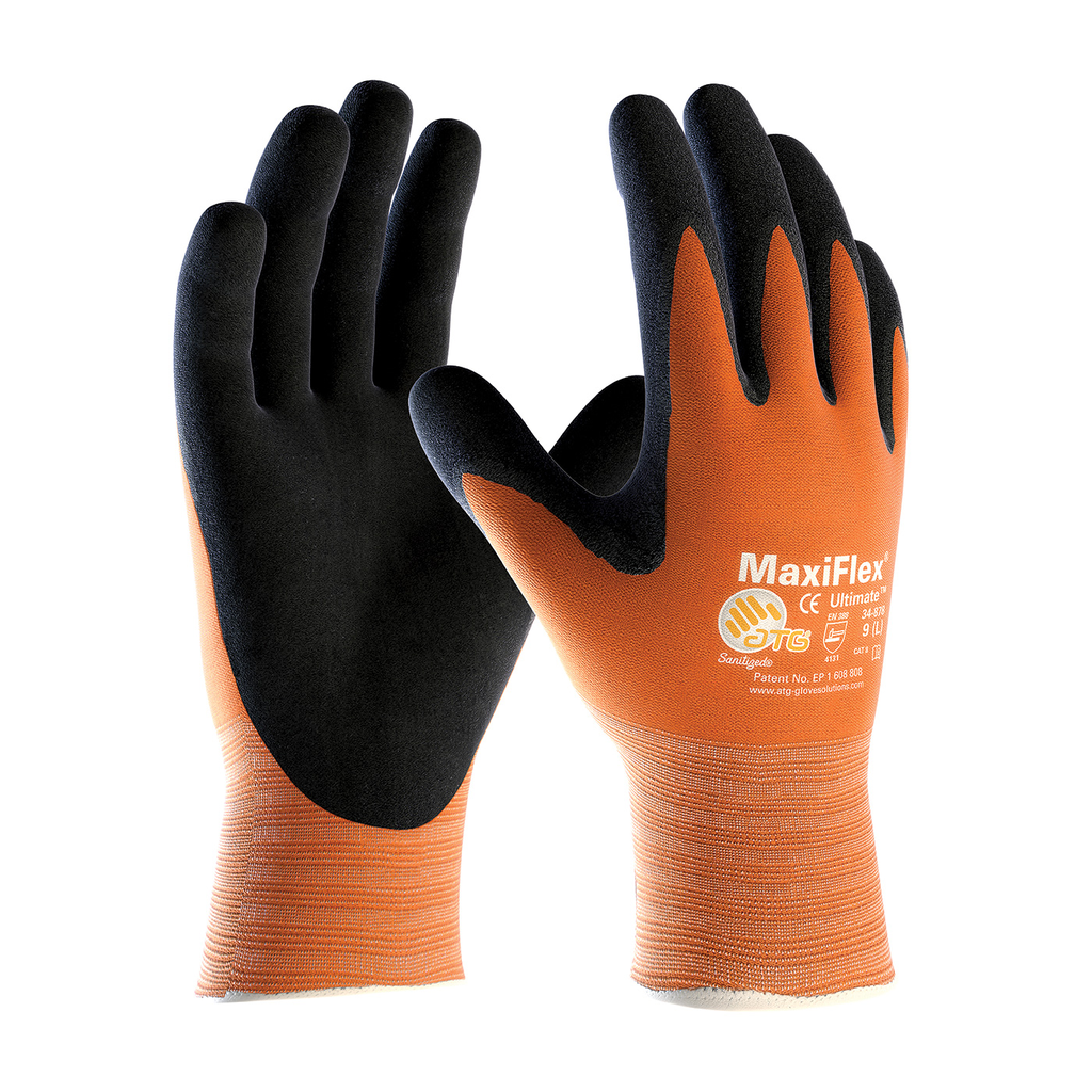 Product image for PIP 34-8014/S MAXIFLEX ULTIMATE, 15G HV ORN. NYLON SHELL,BLK. MICROFOAM COATING LIKELY SUBJECT TO TAX