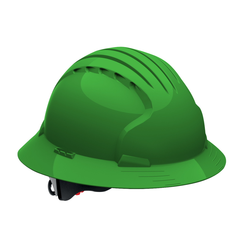 Product image for PIP 280-EV6161-30 JSP EVO6161 FULL BRIM, GREEN, 6-PT TEXTILE SUSP, WHEEL RATCHT, CLASS E LIKELY SUBJECT TO TAX