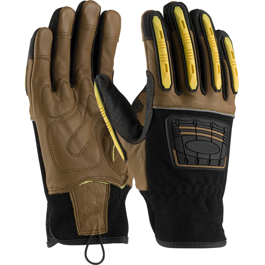 Product image for PIP 120-4150/XXL MAXIMUM SAFETY KEVLAR LINED GOAT LEATHER PALM TPR ON FINGERS EN4