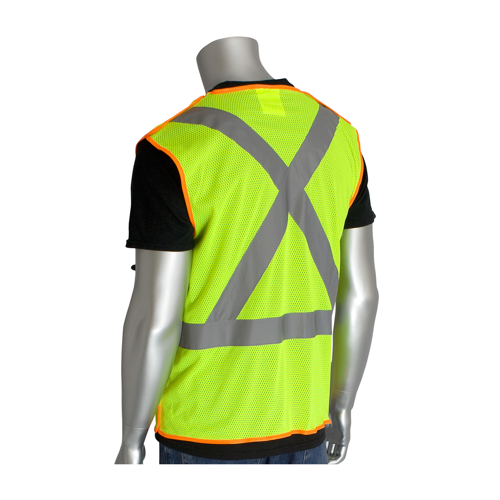 Product image for PIP 302-0210-LY/XL CLASS 2, Z96 MESH BREAKAWAY VEST, X BACK H&L CLOSURE 2IN. TAPE, LY LIKELY SUBJECT TO TAX
