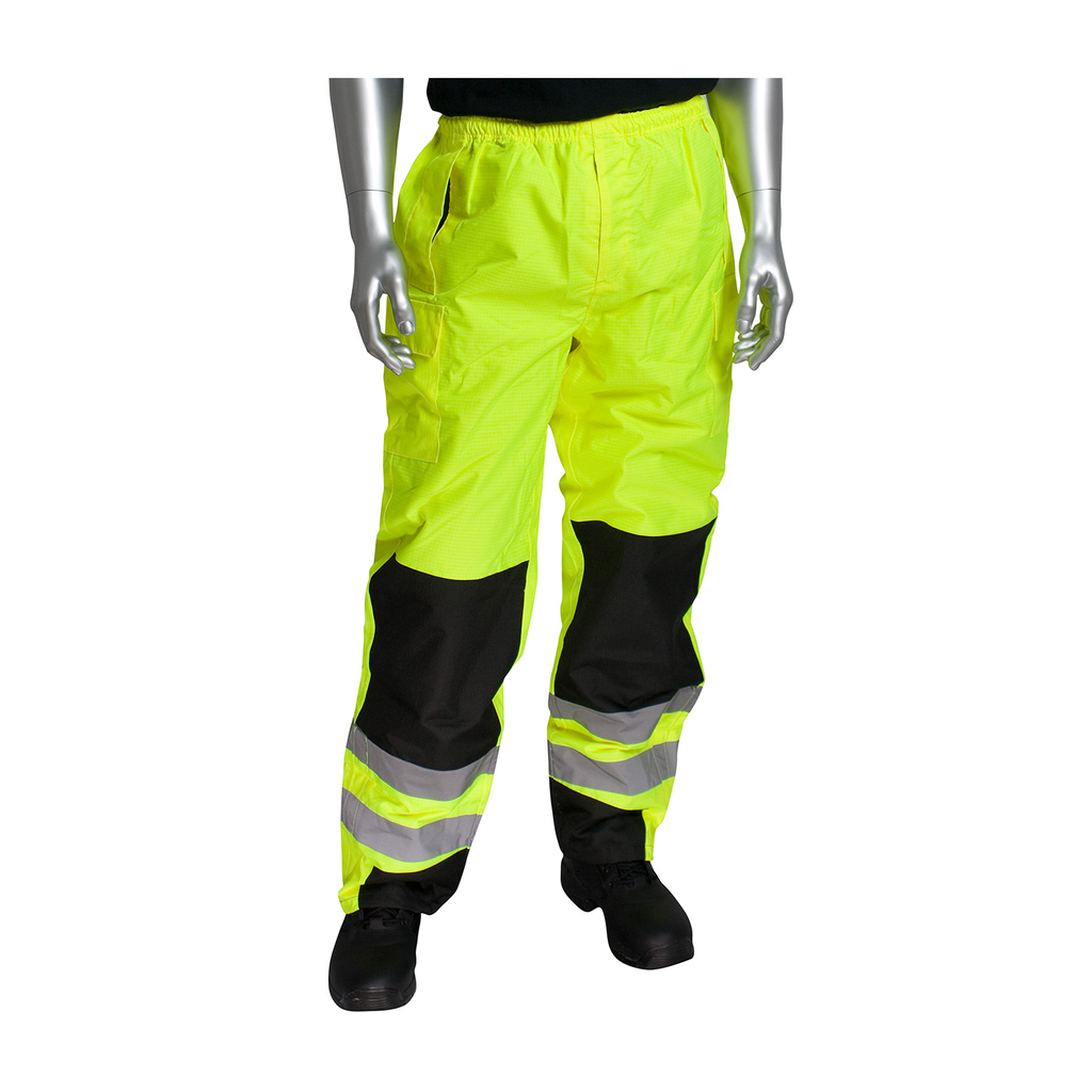 Product image for PIP 318-1771-LY/XL ANSI 107 Class E Ripstop Reinforced Overpant - Hi-Vis Yellow, XLarge