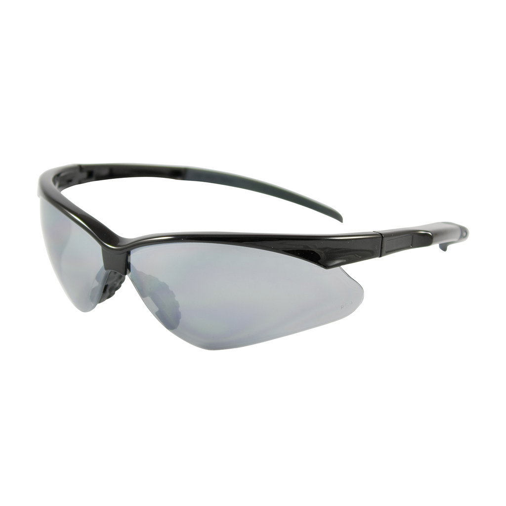 Product image for PIP 250-28-0006 Semi-Rimless Safety Glasses w/ Black Frame, Silver Mirror Lens and Anti-Scratch Coating