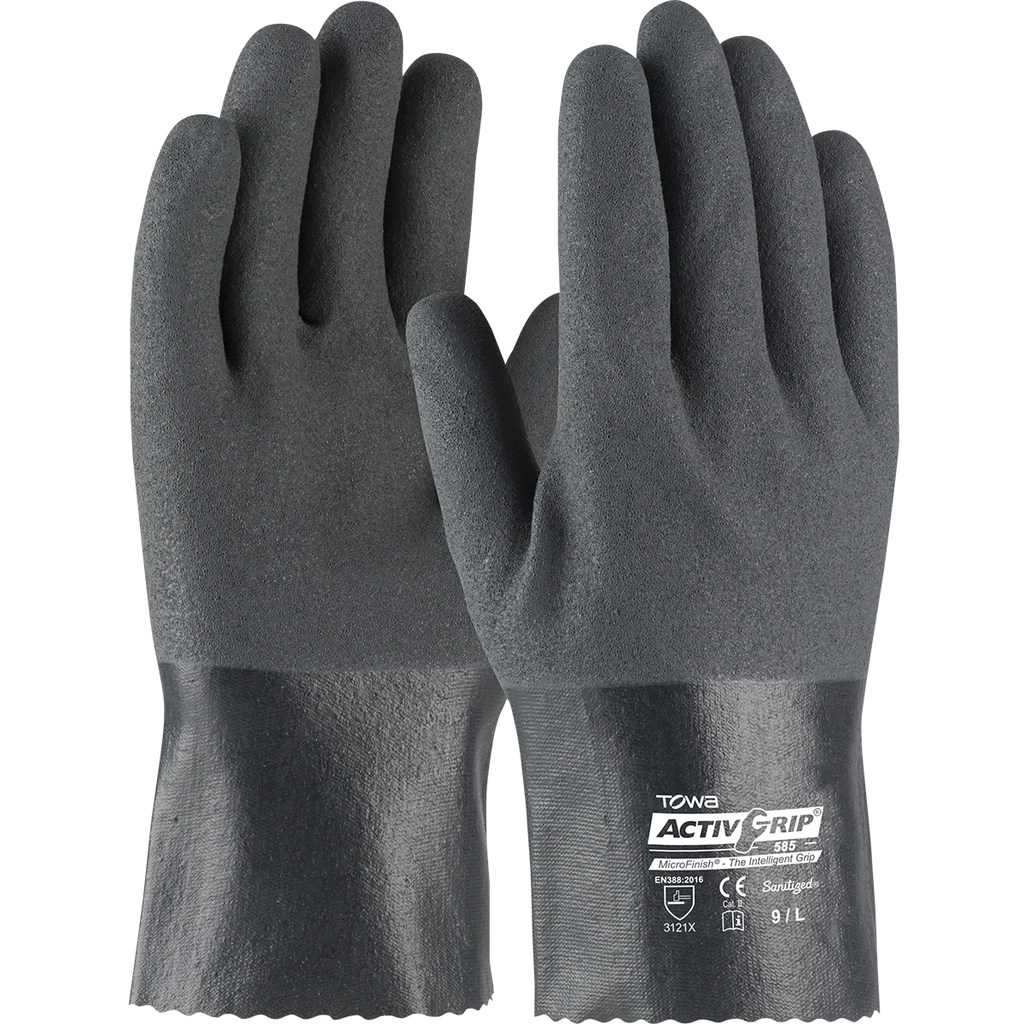 Product image for PIP 56-AG585/M ACTIVGRIP SUPPORTED, 15G COTTON, GRAY NITRILE W/ MICROFINISH, 10&QUOT;L LIKELY SUBJECT TO TAX