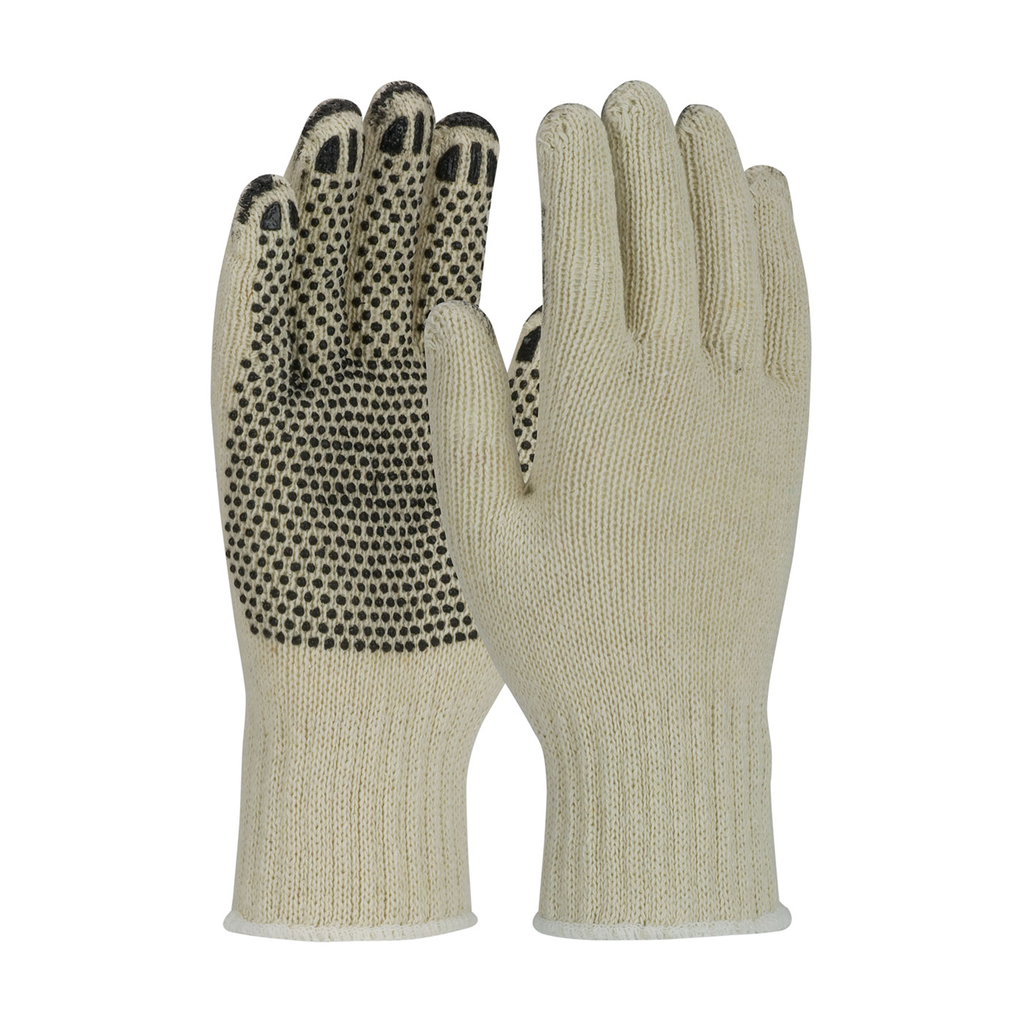 Product image for PIP 36-C330PD/L Seamless Knit Cotton / Polyester Glove w/ PVC Dot Grip, Heavy Weight - Large