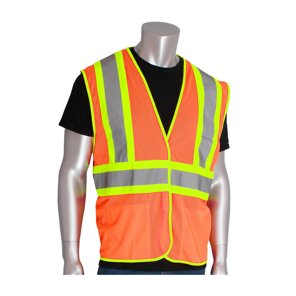 Product image for PIP 302-MVATOR-2X CLASS 2 MESH VEST, 3 POCKETS, H&L CLOSURE, TWO TONE TAPE, OR LIKELY SUBJECT TO TAX