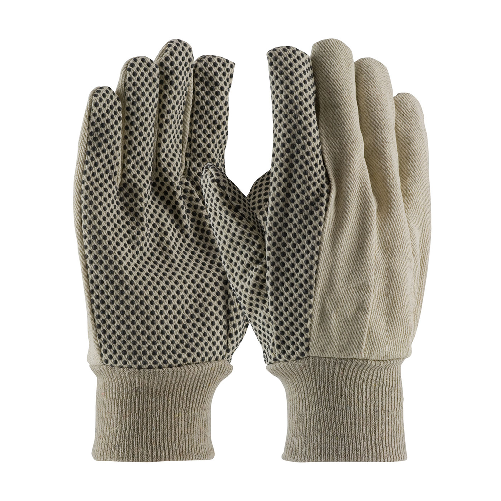PIP 91-908PDI Black/Natural Dotted Canvas Fabric Straight Thumb Clute Pattern Knit Wrist Cuff Men Protective Gloves Product image for PIP 91-908PDI Black/Natural Dotted Canvas Fabric Straight Thumb Clute Pattern Knit Wrist Cuff Men Protective Gloves