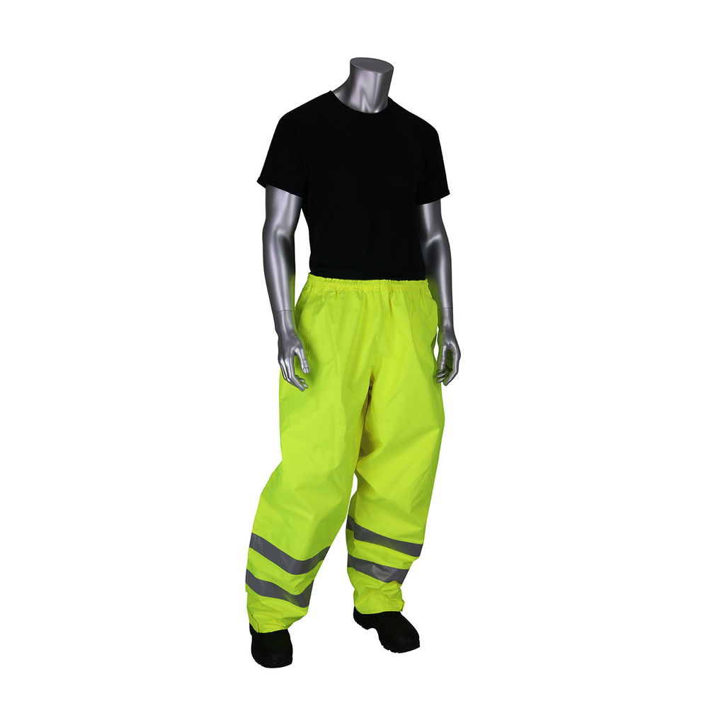 Product image for PIP 353-2002-LY/L ANSI Class E Heavy Duty Waterproof Breathable Pants - Hi-Vis Yellow, Large