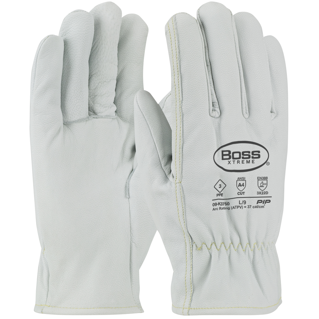 Product image for PIP 09-K3750/XL WHITE CRUST TOP GRAIN GOAT DRIVER KEVLAR LINED EN3 PPE 3