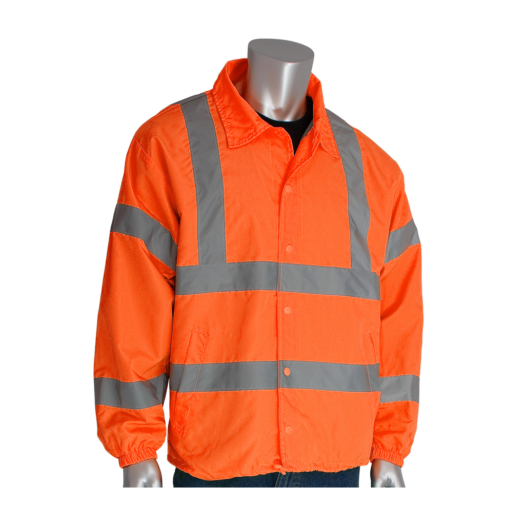 Product image for PIP 333-WBOR-5X CLASS 3 WINDBREAKER, LT. WT. LINING COLLARED, NO HOOD, 2IN. TAPE, OR LIKELY SUBJECT TO TAX