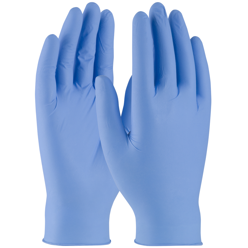Product image for PIP 63-230PF/M BOX OF 100 MED BLUE 3MIL AMBI-DEX OCTANE DISPOSABLE NITRILE POWDER FREE TEXT GRIP