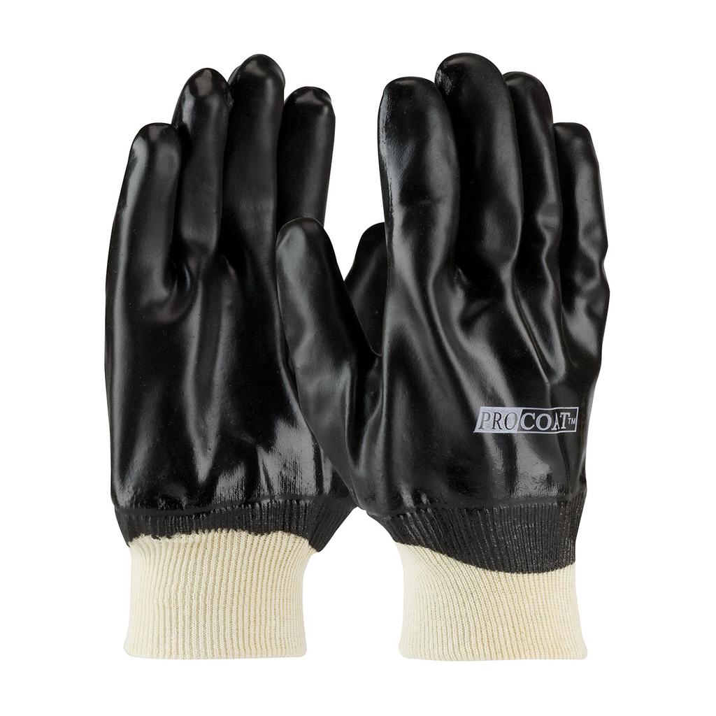 PIP 58-8015 10 Inch Black PVC Polymer Supported Single Dip Smooth Grip Knit Wrist Cuff Protective Gloves Product image for PIP 58-8015 10 Inch Black PVC Polymer Supported Single Dip Smooth Grip Knit Wrist Cuff Protective Gloves