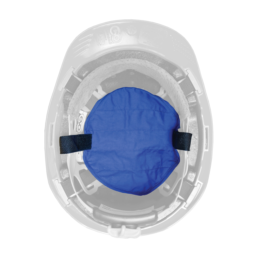 Product image for PIP 396-400-BLU Blue Hook and Loop Closure Poly Cotton Outer Evaporative Safety Value Cooling Hard Hat Pad