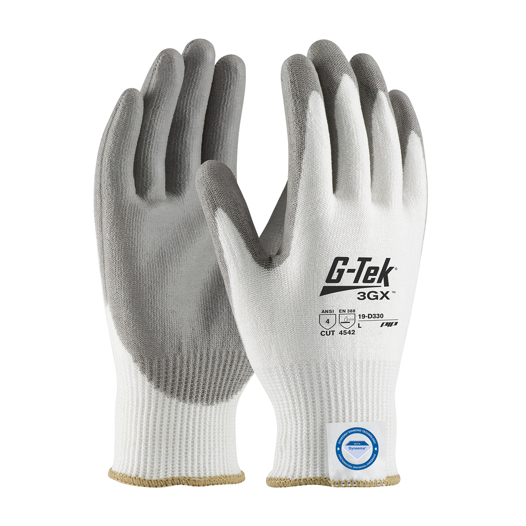 Product image for PIP 19-D330/S Small Gray Polyurethane Palm and Fingertip Coated Knit Protective Gloves