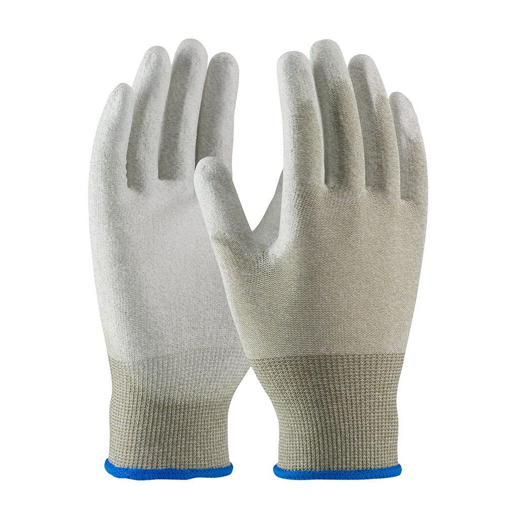 Product image for PIP 40-6415/L Seamless Knit Nylon / Copper Fiber Electrostatic Dissipative (ESD) Glove w/ Polyurethane Coated Smooth Grip on Palm Fingers - Large