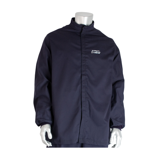 Product image for PIP 9100-21721/XL 25 CAL FR JACKET MULTI LAYER COTTON NFPA 70E/ASTM F1506 NAVY
