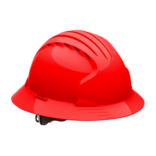 Product image for PIP 280-EV6161V-60 JSP EVO6161 FULL BRIM, RED, VENTED, 6-PT, WHEEL RATCHT, CLASS C LIKELY SUBJECT TO TAX