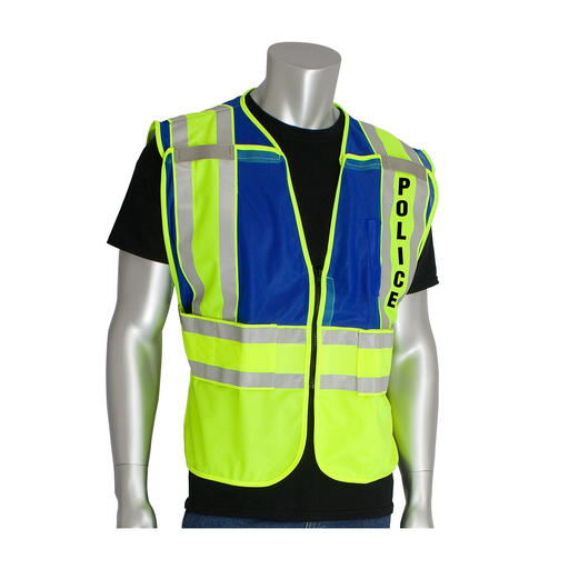 Product image for PIP 302-PSV-BLU-M/XL ANSI 207 PSV VEST, POLICE, BRKWY, ZIPPER CLOSURE, 2X1IN. REFLEC. BLUE LIKELY SUBJECT TO TAX