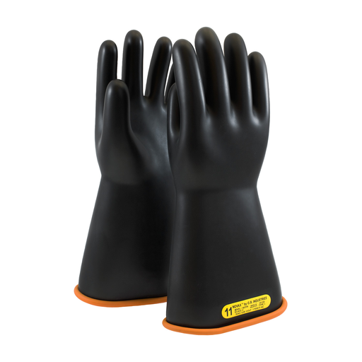 Product image for PIP 155-2-14/11 NOVAX® Rubber Electrical Insulating Gloves, Class 2, 14", Straight Cuff, Black/Orange - Size 11