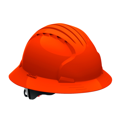 Product image for PIP 280-EV6161-OR JSP EVO6161 FULL BRIM, ORANGE, 6-PT TEXTILE SUSP, WHEEL RATCHT, CLASS E LIKELY SUBJECT TO TAX